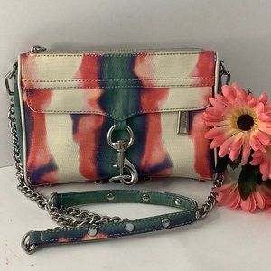 Rebecca Minkoff Crossbody purse, mini mac, multicolored tie dyed